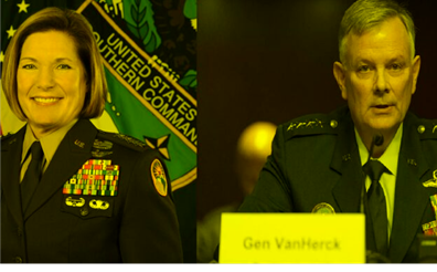 Generales Laura Richardson y Glen D. VanHerck, jefes del Comando Sur y Norte